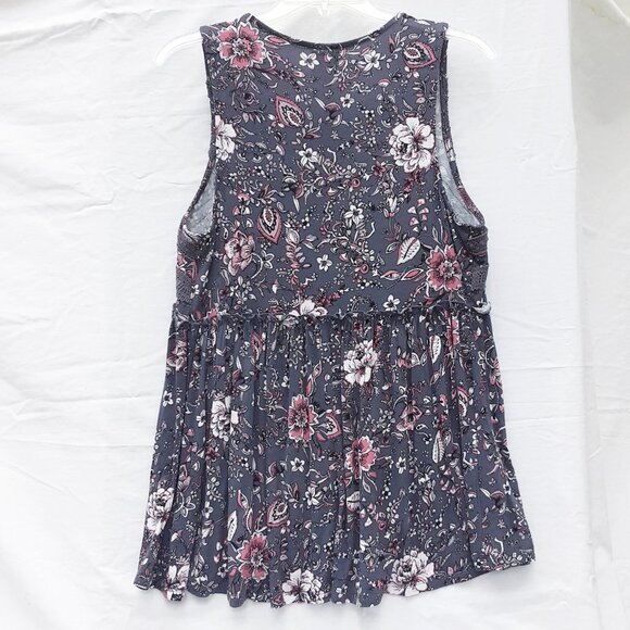 KNOX ROSE Grey Floral Sleeveless Tank Top | Size M - Picture 4 of 8